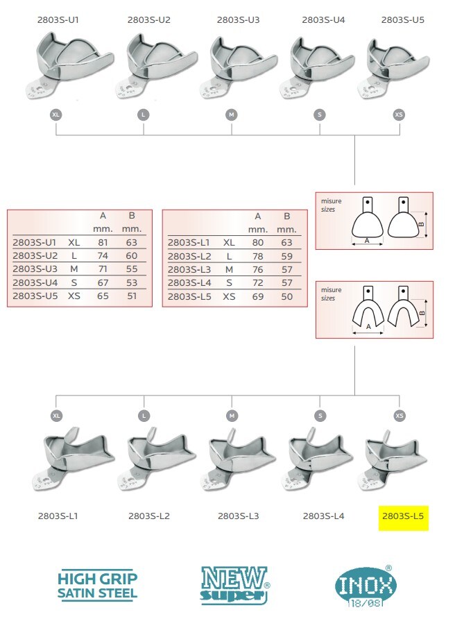 Avtryckssked 2803S operforerad matt UK XS L5