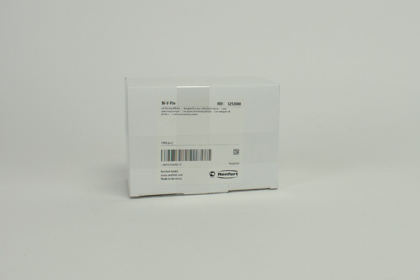 Renfert Bi-V-Pin med plasthylsa 1000st