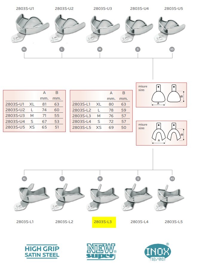 Avtryckssked 2803S operforerad matt UK M L3