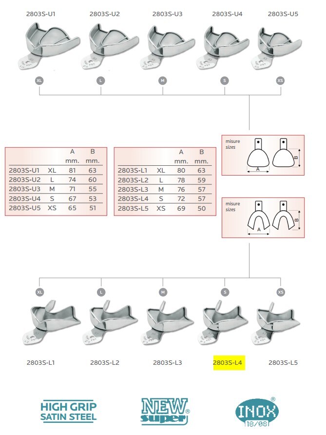 Avtryckssked 2803S operforerad matt UK S L4