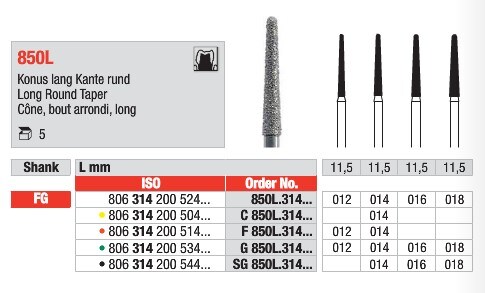 FG Diamantborr 850L.014 5st