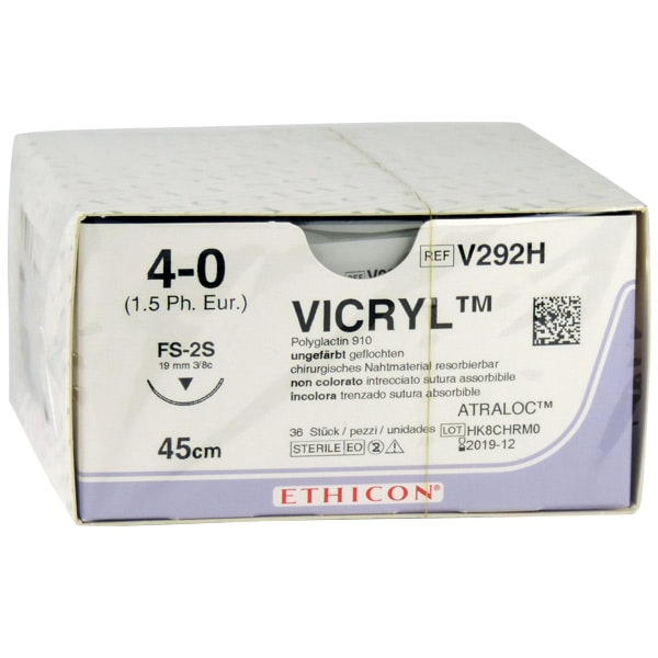 Sutur Ethicon Vicryl 4-0 ofärgad FS-2S 36st