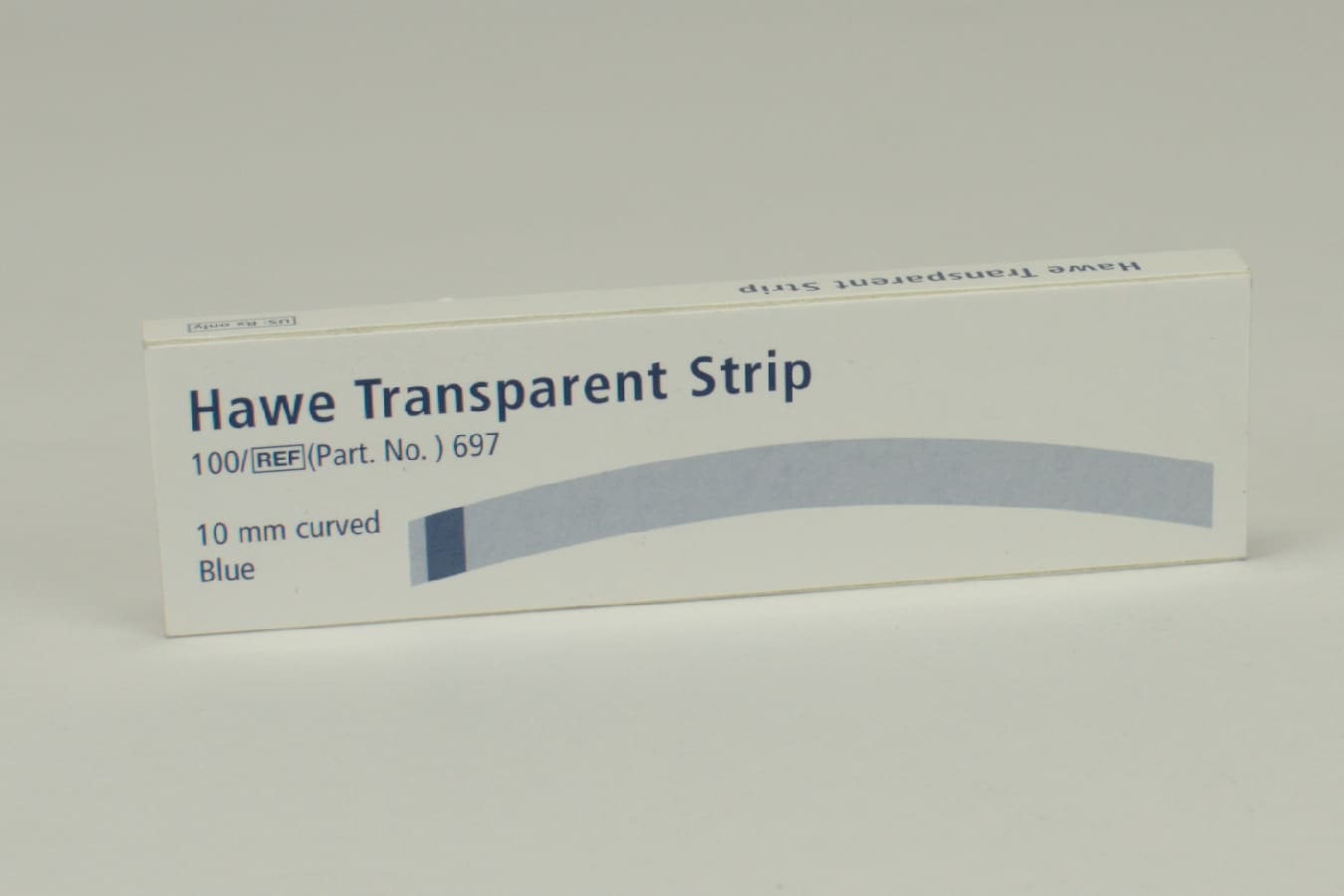 Strips Transparenta 10mm böjd blå 100st