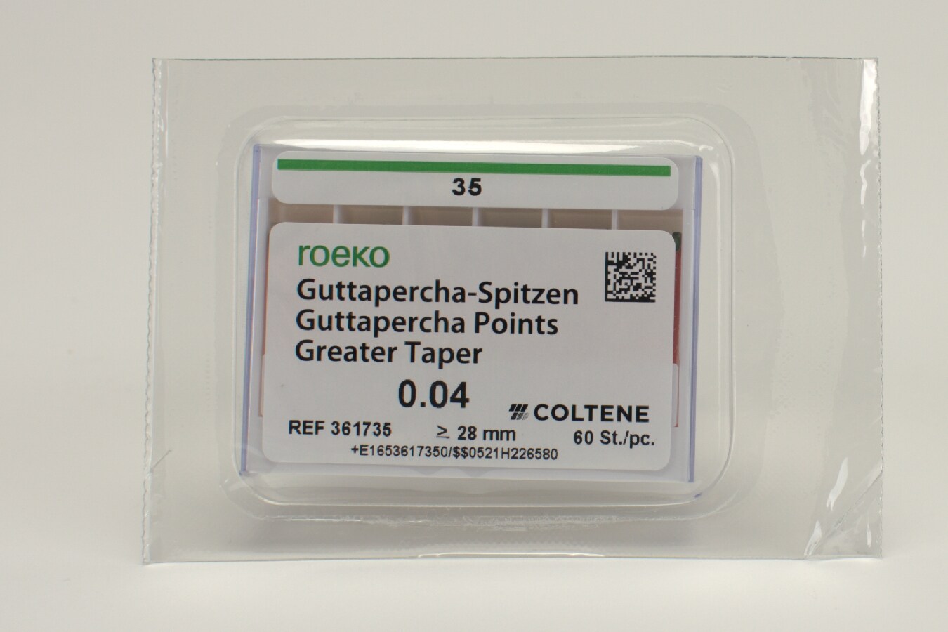 Guttaperka Greater Taper 04 35 grön 60st