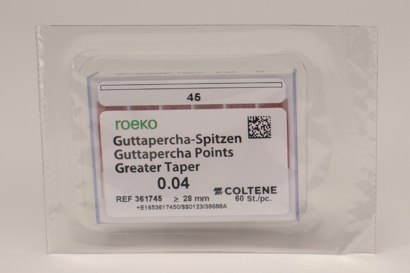 Guttaperka Greater Taper 04 045 vit 60st