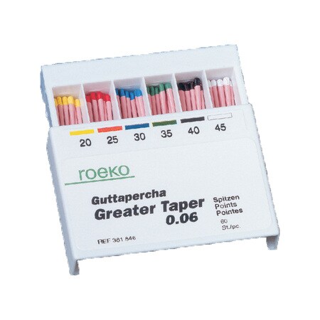 Guttaperka Greater Taper 06 20-45 sorterad 60st