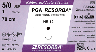 Sutur Resorba PGA 4/0 violett HR17 24st