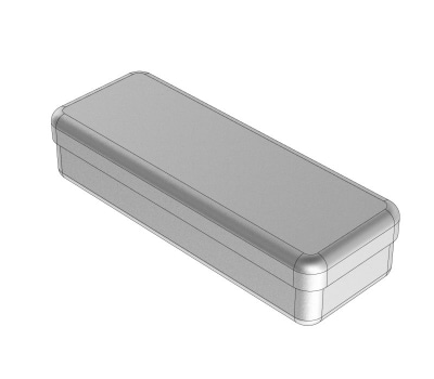 Aluminium Box silver 10x3x2cm