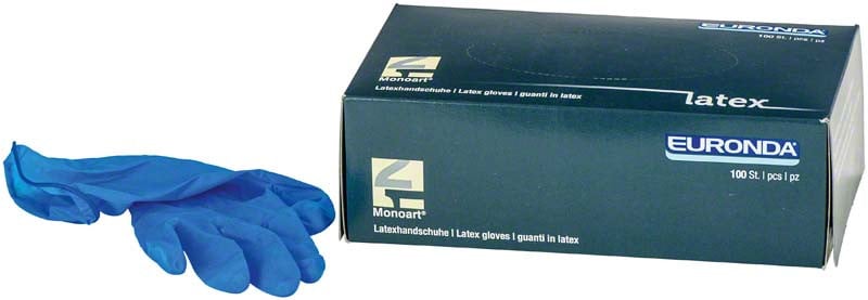 Handske Monoart Latex M blå 100st