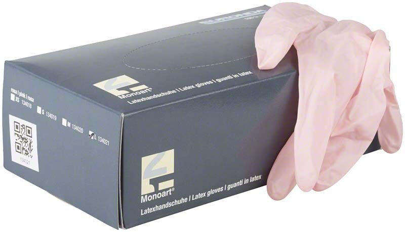 Handske Monoart Latex XS rosa 100st