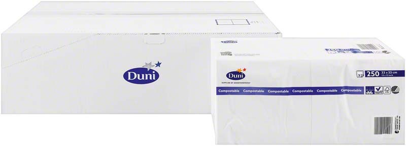 Duni Servett 33x33cm vit 3-lagers 4x250st