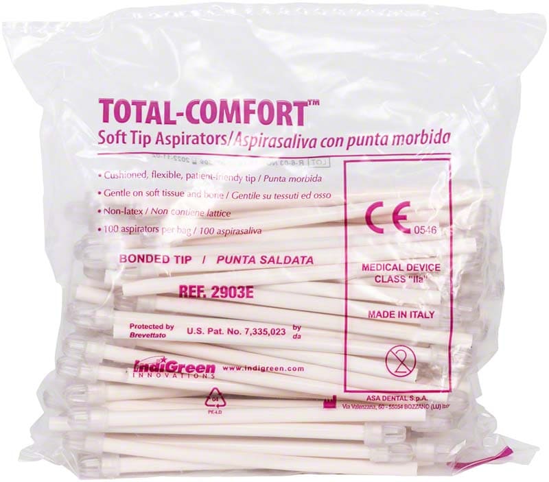 Total Comfort Salivsug klar/vit fasthätta 100st