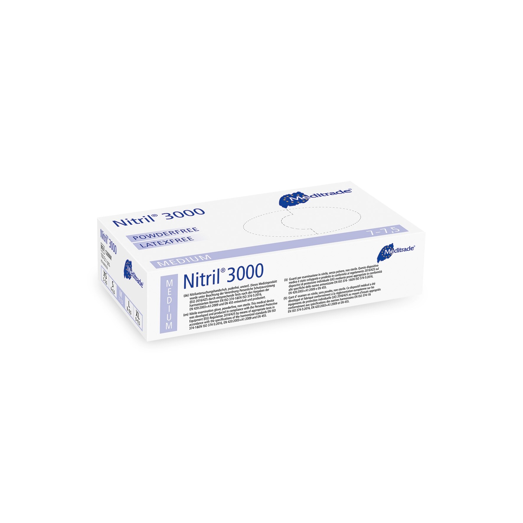 Handske Nitril 3000 vit XS 100st