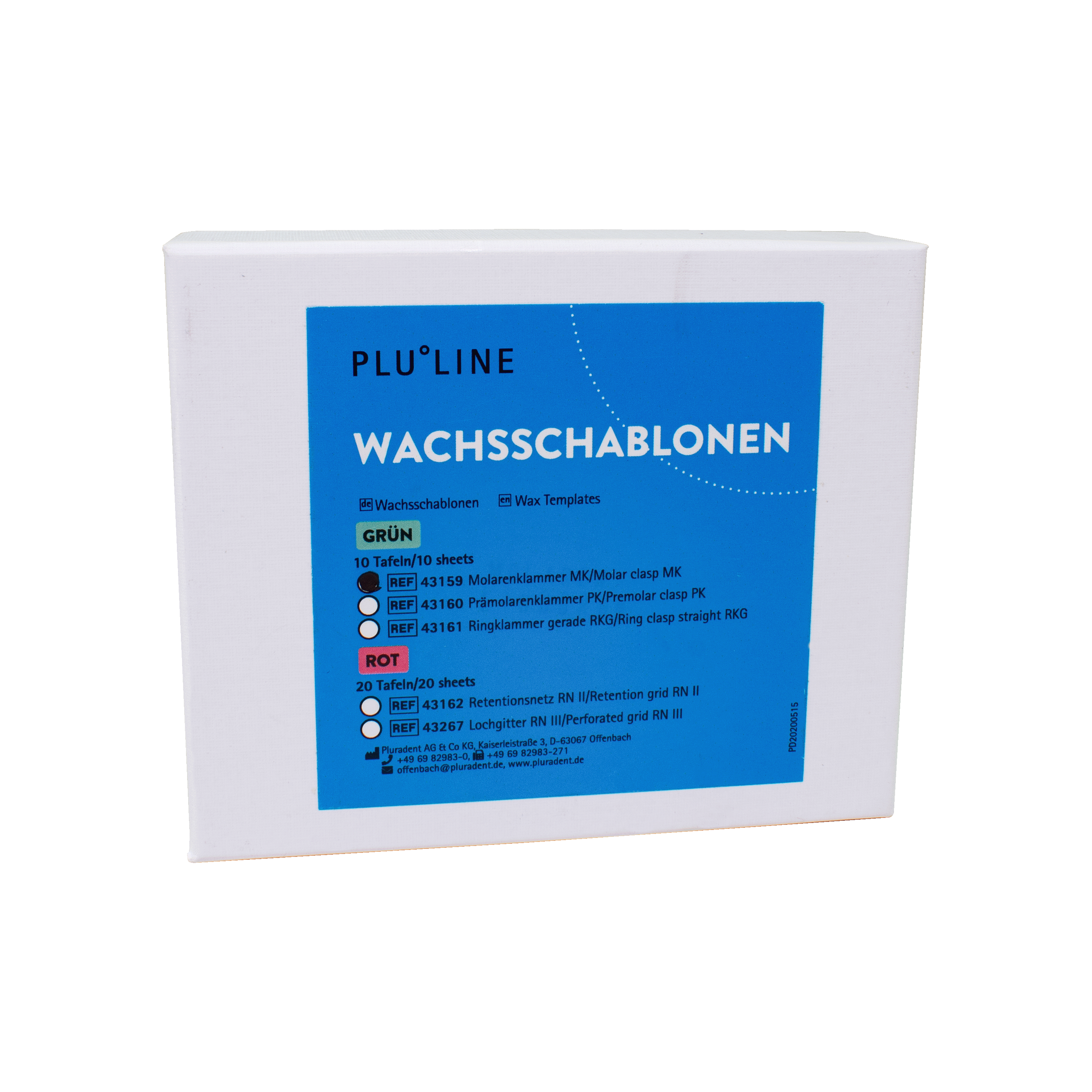 Vaxschablon Molar MK PluLine 10st