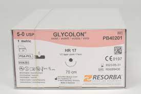 Sutur Glycolon 5/0 violett HR17 24st