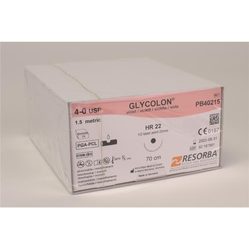 Sutur Glycolon 4/0 violett HR22 24st