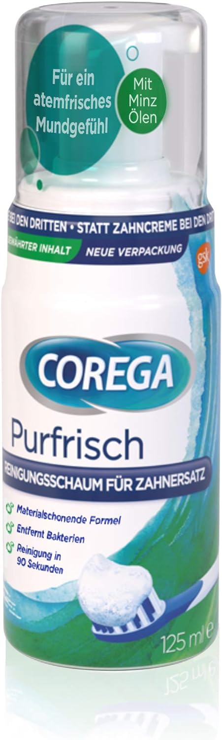 Corega Pure Fresh Rengöringsskum för Proteser, 125 ml