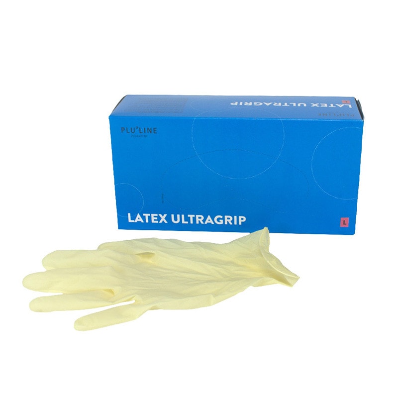 Handske Latex Ultragrip L Pluline PF 100st