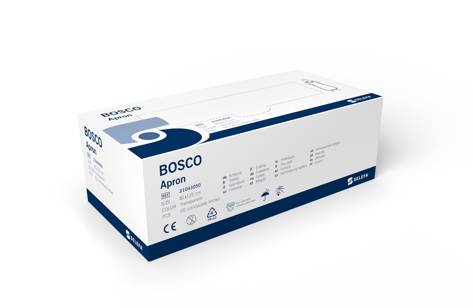 Plastförkläde Transparent Selefa 81x125 Bosco 10x50st