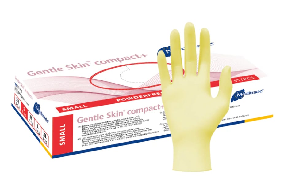 Handske Latex Gentle Skin Compact+  S 100st