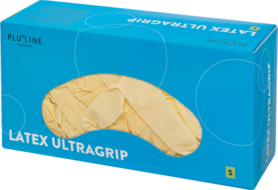 Handske Latex Ultragrip S Pluline PF 100st