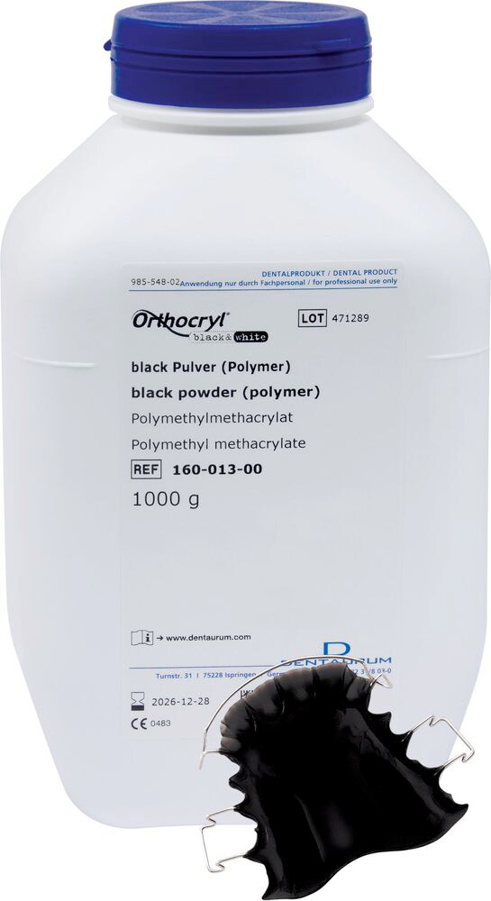 Orthocryl Pulver Black 1kg