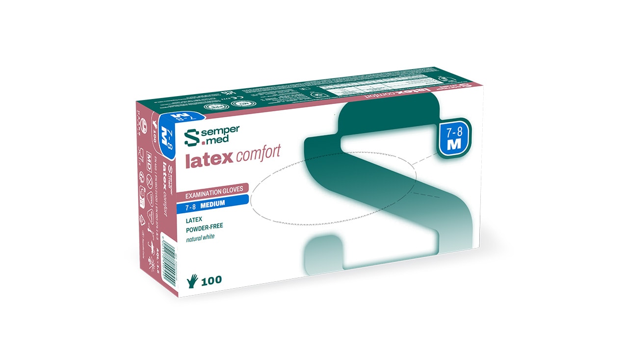 Handske Sempermed latex comfort PF S/6.5
